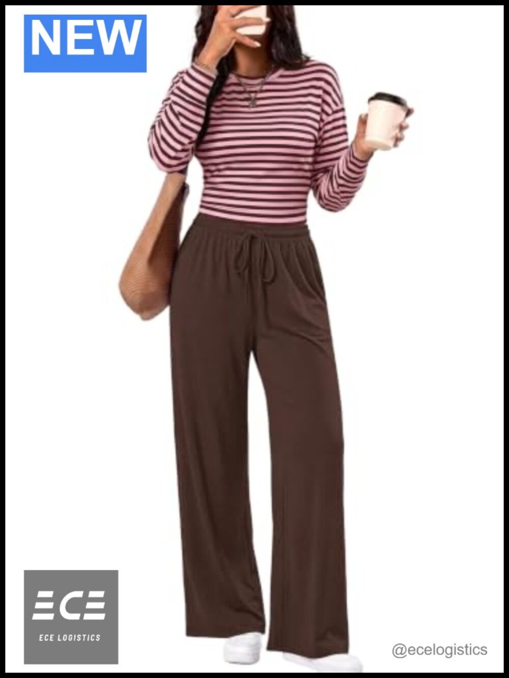 Womens 2 Piece Lounge Set Long Sleeve Ruched Top Wide Leg Pants Pockets